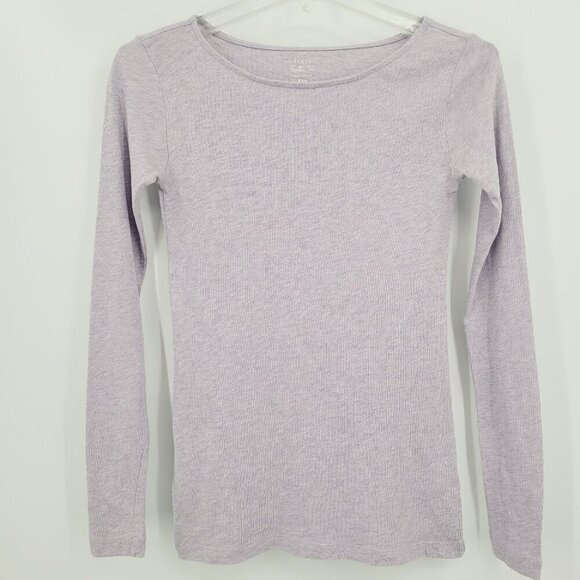 J.Crew Lavender Long Sleeve Painters Tee - Picture 1 of 8